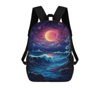 sinyumoney Ocean Waves Under Moonlight Mochila Escolar Para La Escuela Secundaria, Preparatoria, Universidad Y Viajes Para Niños/niñas/adolescentes 17inch