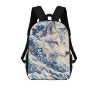 sinyumoney Oceanic Wolf Majesty -3 Mochila Escolar Infantil De 17 Pulgadas Con Estampado 3D, Mochila Moderna Para Niños, Mochilas De Viaje, Bolsas Para Libros, Mochila Escolar Infantil