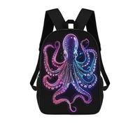 sinyumoney Octopus Animal Neon Mochila Escolar Resistente Al Agua Para Computadora, Ideal Para Campus, Actividades Al Aire Libre, Viajes Y Deportes 17inch