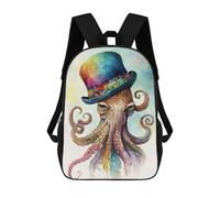 sinyumoney Octopus in Watercolor Mochila Escolar Infantil Impresa En 3D Para Niños, Mochila De Viaje De Alta Capacidad, Mochilas Para Libros De 17 Pulgadas Para Niños
