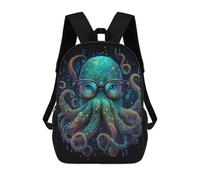sinyumoney Octopus with Glasses Art Print -3 Mochila Escolar Ligera E Informal Para Adolescentes, Niños, Mujeres Y Hombres 17inch
