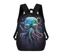 sinyumoney Octopus with Glasses Art Print -4 Mochila Grande, Ligera E Informal Para El Campus, Actividades Al Aire Libre, Viajes Y Deportes 17inch
