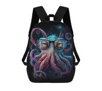 sinyumoney Octopus with Glasses Art Print -5 Mochila Escolar Grande Resistente Al Agua Para Portátil Para Niñas Y Adolescentes 17inch