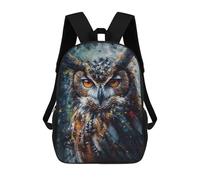 sinyumoney Oil Paint Owl Portrait Mochila Escolar Impresa En 3D Mochilas Informales Para Niños Mochila Escolar Impresa En 3D Para Niños De Primaria Y Secundaria 17inch