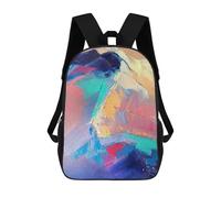 sinyumoney Oil Painting Ice Mountain Mochila Escolar Infantil Impresa En 3D 17inch Mochilas Escolares Para Niños, Estilo Casual Y Moderno, Mochilas De Viaje De Alta Capacidad