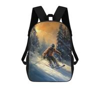 sinyumoney Oil Painting of A Skier Mochila, Mochila Escolar Impresa En 3D, Bolsa Para El Almuerzo Escolar, Mochila De Viaje, Mochila Para Amigos, Mochila Escolar Para Niñas Y Niños 17inch