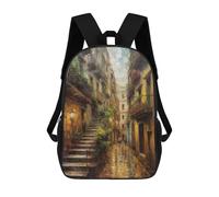 sinyumoney Oil Painting of Barcelona Mochila Escolar Grande, Ligera E Informal: Perfecta Para Viajes, Trabajo Y Uso Diario 17inch