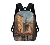 sinyumoney Oil Painting of Rome Mochila Escolar Para Niños Con Impresión 3D, Mochila Moderna Para Niños Y Niñas, Mochila Informal Para Estudiantes. 17inch