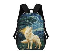 sinyumoney Okami Howling at Starry Night Mochila Escolar Infantil Impresa En 3D Para Niños, Mochilas De Viaje, Bolsas Para Libros, Mochila Escolar Infantil 17inch