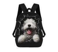 sinyumoney Old English Sheepdog Dog Mochilas De 17 Pulgadas Para Niños, Mochilas Escolares Impresas En 3D Para Estudiantes De Primaria Y Secundaria, Para Niños Y Niñas.