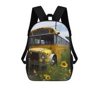 sinyumoney Old School Bus Mochila De Moda Para Papelería, Impermeable, Informal, Para Hombres, Mujeres Y Adolescentes 17inch