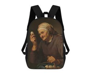 sinyumoney Old Woman Holding An Egg Mochilas Infantiles Escolares Impresas En 3D, Mochilas Para Niños, Mochilas De Viaje Para Niños Y Niñas, Mochilas Escolares Para Niños 17inch
