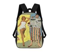 sinyumoney On The Beach Mochila Escolar Infantil Impresa En 3D 17inch Mochilas Escolares Para Niños, Estilo Casual Y Moderno, Mochilas De Viaje De Alta Capacidad