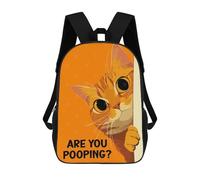 sinyumoney Orange Cat Are You Pooping Mochila Escolar Infantil Impresa En 3D Para Niños, Mochila De Viaje De Alta Capacidad, Bolsas Para Libros, Mochila Escolar Infantil 17inch