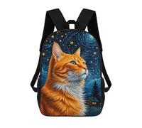 sinyumoney Orange Cat Starry Night Mochilas Infantiles Impresas En 3D Para Niños. Mochilas De Viaje De Moda Para Niños. Mochila Escolar Para Estudiantes De Primaria Y Secundaria.