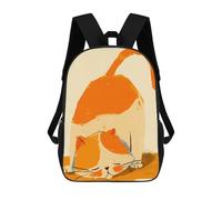 sinyumoney Orange Cat Stretching Mochila, Mochila Escolar Impresa En 3D, Bolsa Para El Almuerzo Escolar, Mochila De Viaje, Mochila Para Amigos, Mochila Escolar Para Niñas Y Niños 17inch