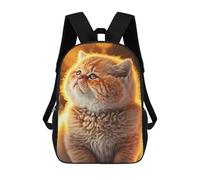 sinyumoney Orange Cute Cat Mochilas De Moda Impresas En 3D 17inch Mochila Escolar Informal Para Niños De Primaria Y Secundaria