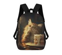 sinyumoney Orange Tabby Cat Cake Cute Mochila Escolar Para Niños Mochila Escolar Impresa En 3D Mochila Escolar De Moda Para Niños De Primaria Y Secundaria 17inch
