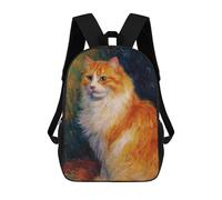 sinyumoney Orange Tabby Cat Painting -3 Mochila Escolar Resistente Al Agua, Mochila Escolar De Negocios Para Hombres/mujeres 17inch