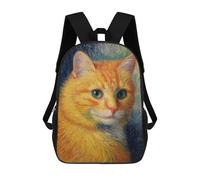 sinyumoney Orange Tabby Cat Painting Mochila Escolar De 17 Pulgadas Para Adolescentes, Con Estampado 3D, Ajustable Y Con Bolsillos, Ideal Para Niños, Niñas Y Estudiantes.