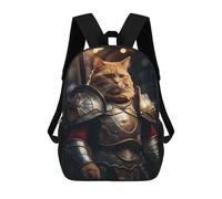 sinyumoney Orange Tabby Cat Warrior Mochila Escolar Impresa En 3D Para Niños Mochilas De Viaje De Alta Capacidad Bolsas Para Libros Mochila Escolar Para Niños Mochila 17inch