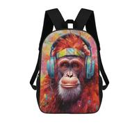 sinyumoney Orangutan with Headphones Mochila Escolar Resistente Al Agua, Mochila De Viaje, Bolsa Para Computadora - Perfecta Para Viajes, Trabajo Y Uso Diario 17inch