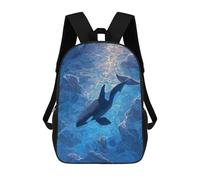 sinyumoney Orca in Blue Ocean Art Mochila Escolar, Mochila Infantil Para Niños Y Adolescentes, Regalos, Mochilas De Día Con Impresión 3D, Mochila Escolar, Mochila Para Libros 17inch