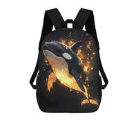 sinyumoney Orca in Golden Light Mochila Infantil Para Niñas, Mochila Escolar 3D, Mochila Para Niños Pequeños, Mochila Informal De Día, Mochila Escolar De Moda 17inch
