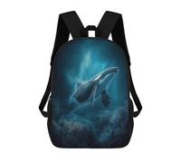 sinyumoney Orca in The Deep Blue Sea Mochila Escolar De 17 Pulgadas Para Adolescentes, Con Estampado 3D, Ajustable Y Con Bolsillos, Ideal Para Niños, Niñas Y Estudiantes.