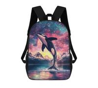 sinyumoney Orca Leaping Into The Stars Mochila Escolar Mochilas Escolares Para Niñas Y Niños Mochila Con Bolsillo Mochila Escolar De Moda Mochila Infantil 17inch