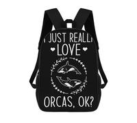 sinyumoney Orca Love Mochila Escolar Infantil Impresa En 3D Para Niños, Mochila De Viaje De Alta Capacidad, Bolsas Para Libros, Mochila Escolar Infantil 17inch