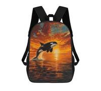 sinyumoney Orca Sunset Ocean Scenic Mochila Escolar De 17 Pulgadas Para Adolescentes, Con Estampado 3D, Ajustable Y Con Bolsillos, Ideal Para Niños, Niñas Y Estudiantes.