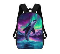 sinyumoney Orca Under Aurora Borealis Mochila Escolar Infantil Impresa En 3D Para Niños, Mochilas De Viaje, Bolsas Para Libros, Mochila Escolar Infantil 17inch