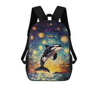 sinyumoney Orca Under Starry Sky Mochila De Moda Para Papelería, Impermeable, Estilo Casual, Para Hombres Y Mujeres 17inch