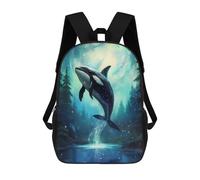 sinyumoney Orca Whale Enchanted Sea Mochila Escolar Mochila Para Niñas Y Niños Mochilas De Gran Capacidad Mochilas Ligeras Para Niños Y Estudiantes 17inch