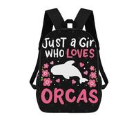 sinyumoney Orcas Whales Orca Lover Mochila Escolar De Moda Para Material Escolar, Mochila Impermeable Informal Para Niños/niñas/adolescentes 17inch