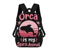 sinyumoney Orcas Whales Spirit Animal Mochilas Para Niños Mochila Escolar Mochila Escolar Impresa En 3D Para Niños Estudiantes De Primaria Y Secundaria 17inch