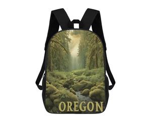 sinyumoney Oregon Forest Trail Travel Poster Mochila Escolar Infantil De 17 Pulgadas Con Estampado 3D, Mochila Moderna Para Niños, Mochilas De Viaje, Bolsas Para Libros, Mochila Escolar Infantil