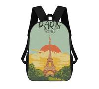 sinyumoney Original Eiffel Tower Sunset Art Mochila Escolar Para Niñas Mochila Impermeable Mochila Informal De Día Mochila Ligera Para Niño Y Niña Mochila Escolar 17inch
