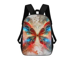 sinyumoney Ornate Butterfly Watercolor Painting Mochila Escolar Infantil De 17 Pulgadas Con Estampado 3D De Películas De Anime Para Niños, Mochila De Viaje, Mochila Escolar Infantil