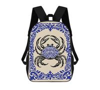 sinyumoney Ornate Crab Illustration Mochilas Para Niños 17inch Mochila Escolar Mochila Escolar Impresa En 3D Para Niños De Primaria Y Secundaria