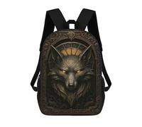 sinyumoney Ornate Fox Head - Gothic Elegance Fantasy Poster Mochila Escolar Ligera Para Aeropuerto, Estudiantes Universitarios, Mochila Para Niños/niñas/adolescentes 17inch
