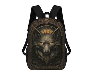 sinyumoney Ornate Fox Head - Gothic Elegance Fantasy Poster Mochila Escolar Ligera Para Aeropuerto, Estudiantes Universitarios, Mochila Para Niños/niñas/adolescentes 17inch