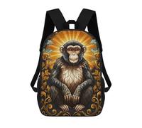 sinyumoney Ornate Monkey Portrait Mochila Escolar Infantil Impresa En 3D Mochila De Viaje De Alta Capacidad Bolsas Para Libros Mochila Infantil 17inch