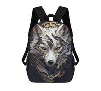 sinyumoney Ornate Wolf Head Portrait Mochila Escolar, Mochila Para Portátil, Mochila Para Adolescentes, Niñas, Niños, Mujeres Y Hombres 17inch