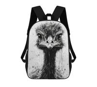 sinyumoney Ostrich Beauty Black Ink Mochilas Para Niños, Mochilas Escolares Personalizadas En 3D Para Niños Y Niñas, Mochilas Escolares Grandes, Mochilas Informales Para El Día A Día 17inch