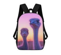 sinyumoney Ostrich Sunset Portrait Mochila Ligera Informal Para El Día A Día, Mochila Escolar Para Hombres/mujeres 17inch