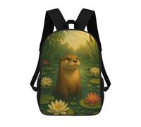 sinyumoney Otter in Lily Pond Mochila Infantil, Mochila Escolar Infantil, Mochilas Escolares Impresas En 3D Para Niños Y Estudiantes Adolescentes 17inch