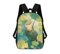 sinyumoney Otter in The Rain with Lilypad Mochila Escolar Infantil Impresa En 3D Para Niños, Mochilas De Viaje, Bolsas Para Libros Para Niños Estudiantes De Primaria 17inch