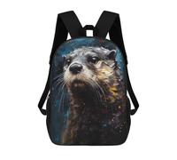 sinyumoney Otter Oil Paint Portrait Mochilas Infantiles Escolares Impresas En 3D, Mochilas Para Niños, Mochilas De Viaje Para Niños Y Niñas, Mochilas Escolares Para Niños 17inch